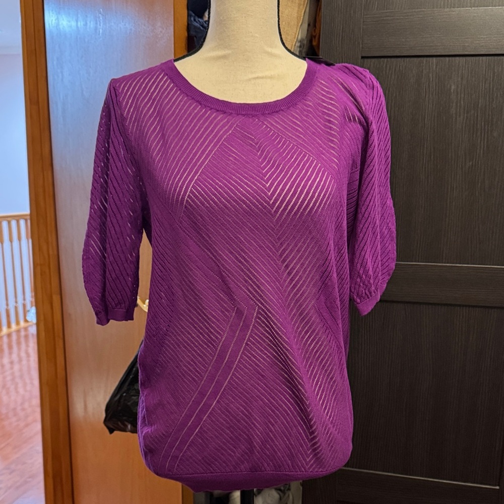 Worthington Striped Purple‎ Blouse